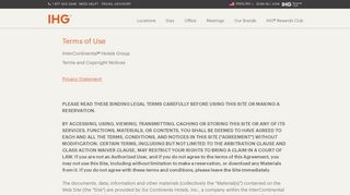 Terms of Use | IHG