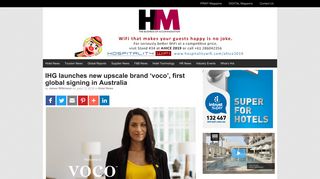 IHG launches new upscale brand 'voco', first global signing in Australia