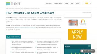 IHG® Rewards Club Select Credit Card - Credit Card Insider
