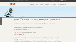 New member bonus! Earn 500 points when you enroll in IHG ...