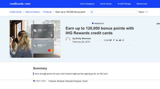 Earn up to 80,000 bonus points with IHG Rewards credit cards ...