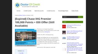 [Expired] Chase IHG Premier 100,000 Points + $50 Offer (Still ...