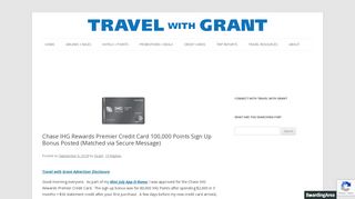 Chase IHG Rewards Premier Credit Card 100,000 Points Sign Up ...