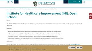 Institute for Healthcare Improvement (IHI): Open School | MGH Institute ...