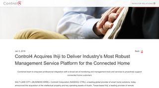 Control4 Acquires Ihiji to Deliver Industry's Most Robust ...