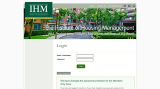Login - IHM - The Institute of Housing Management - IHM CANADA