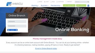 Online banking services at IH Mississippi Valley Credit Union