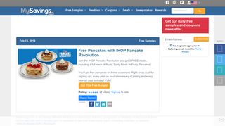 Free Pancakes with IHOP Pancake Revolution - Free Product Samples ...