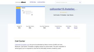 Callcenter15.ihotelier.com website. IHotelier Call Center.