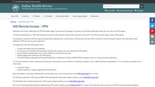 IHS Remote Access - VPN | Indian Health Service (IHS)
