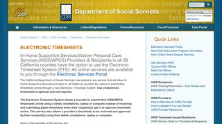 Electronic Timesheets - California Department of Social Services