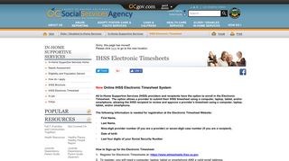 Orange County, California - IHSS Electronic Timesheet