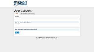 User account | IHT Spirit System