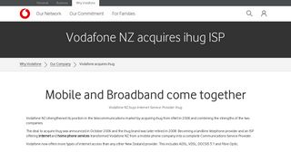 Vodafone NZ acquires ihug ISP - Vodafone NZ