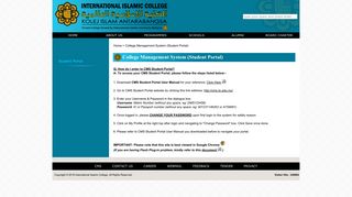 CMS - International Islamic College - Homepage