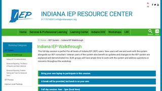 Indiana IEP Walkthrough - Indiana IEP Resource Center