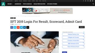 IIFT 2019 Login For Result, Scorecard, Admit Card - aglasem
