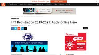 IIFT Registration 2019-2021: Apply Online Here | AglaSem Admission