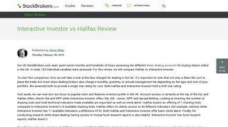 Interactive Investor vs Halifax - UK Share Dealing - StockBrokers.com
