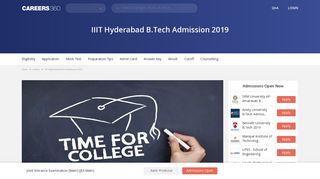 IIIT Hyderabad B.Tech Admission 2019 - Dates, Application Form, Cutoff