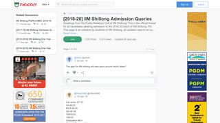 [2018-20] IIM Shillong Admission Queries (Posts before 05 Dec '18 09 ...