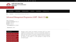 Advanced Management Programme - IIMB