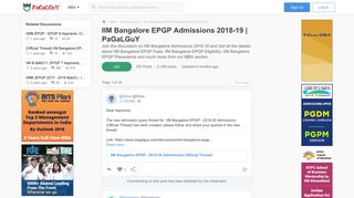 IIM Bangalore EPGP Admissions 2018-19 | PaGaLGuY (Posts before 08 ...