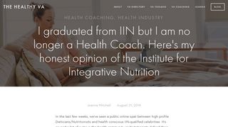 I graduated from IIN but I am no longer a Health Coach. Here's my ...