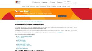 How to Factory Reset iiNet Modems | iiHelp