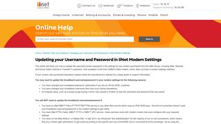 Updating your Username and Password in iiNet Modem Settings ...