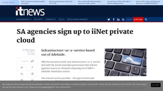 SA agencies sign up to iiNet private cloud - Storage - Cloud - iTnews