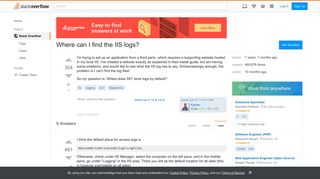 Where can I find the IIS logs? - Stack Overflow