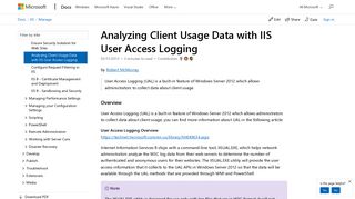 Analyzing Client Usage Data with IIS User Access Logging | Microsoft ...