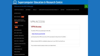 VPN Access | Welcome to the SERC Webpage. - IISc-SERC