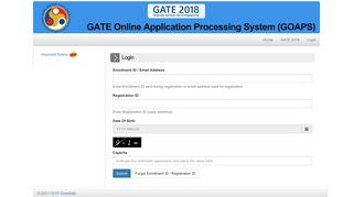 GATE - 2018 :: Candidate Login - IIT Guwahati