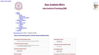 DOAA - Academic Portals | Indian Institute of Technology ... - IIT (BHU)