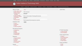 User account | Indian Institute of Technology Delhi - IIT Delhi
