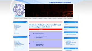 What is the POP3, IMAP server of CC and how to ... - IIT Kanpur