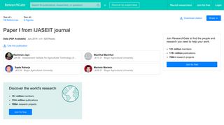 (PDF) Paper I from IJASEIT journal - ResearchGate