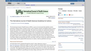 The International Journal of Health Sciences Guidelines for Authors