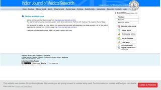 Indian Journal of Medical Research : Online Submission Information