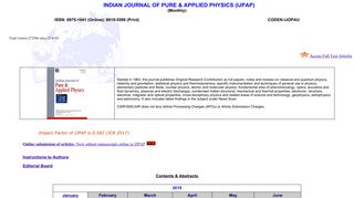 Indian Journal of Pure and Applied Physics - niscair