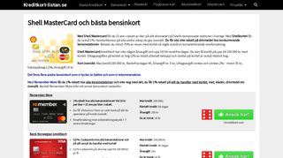 Shell MasterCard och bästa bensinkort - Kreditkort