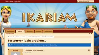Testserver login problem. - Game Discussion Archive - Ikariam EN