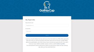My Team Info - Gothia Cup - My Team Info - Login