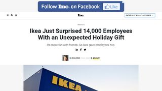 Ikea Just Surprised 14,000 Employees With an Unexpected Holiday ...