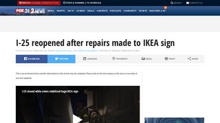 I-25 reopened after repairs made to IKEA sign | FOX31 Denver