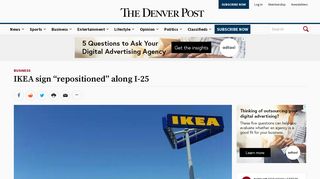 IKEA sign “repositioned” along I-25 – The Denver Post