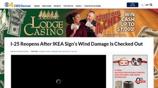 I-25 Reopens After IKEA Sign's Wind Damage Is ... - CBS Denver