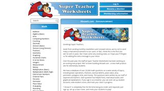 iKnowIt.com Announcement - Super Teacher Worksheets